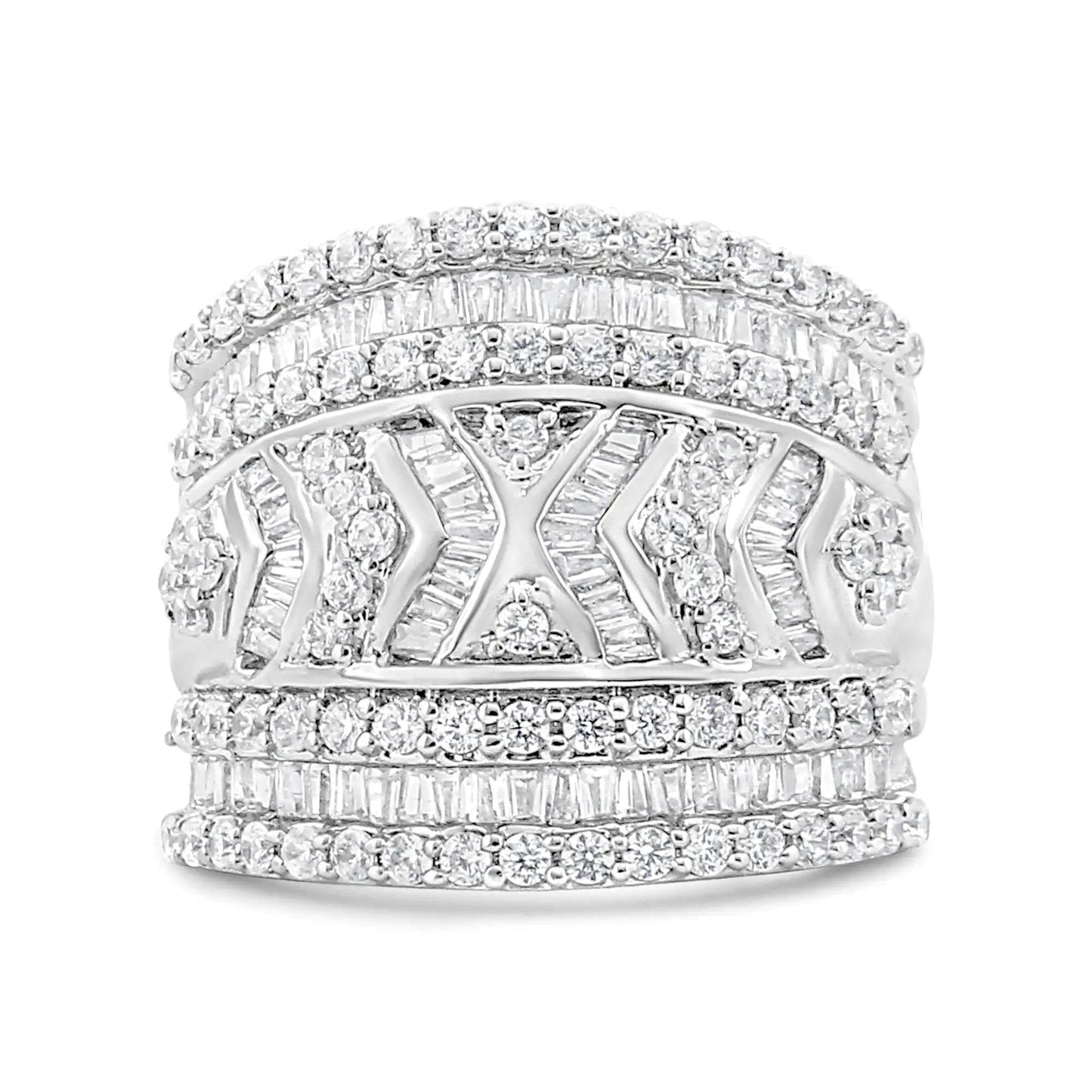 Sterling Silver 2.0ct Diamond Multi-Row Band - EveryRetailNeed.Com