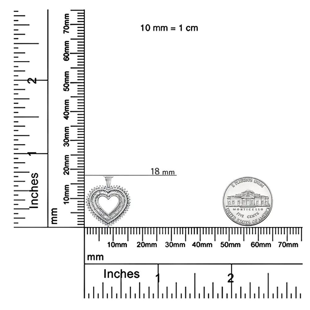Sterling Silver Diamond Heart Necklace - EveryRetailNeed.Com
