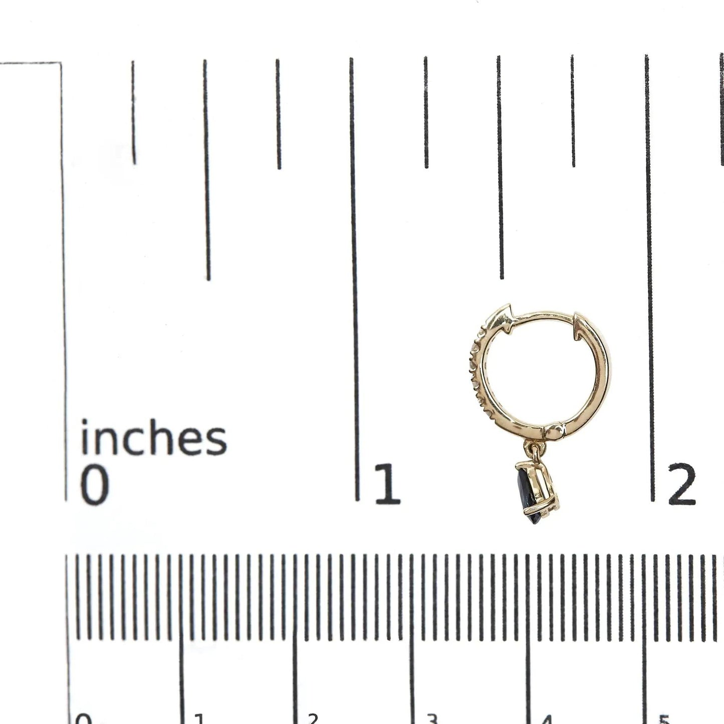 10K Yellow Gold Sapphire & Diamond Huggy Earrings - EveryRetailNeed.Com