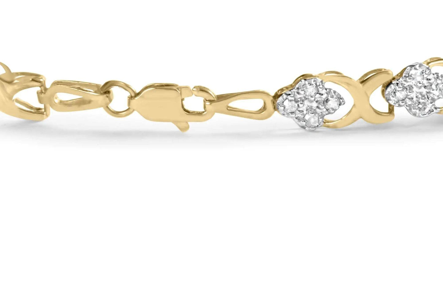 10K Yellow Gold Diamond Floral Cluster Bracelet - EveryRetailNeed.Com