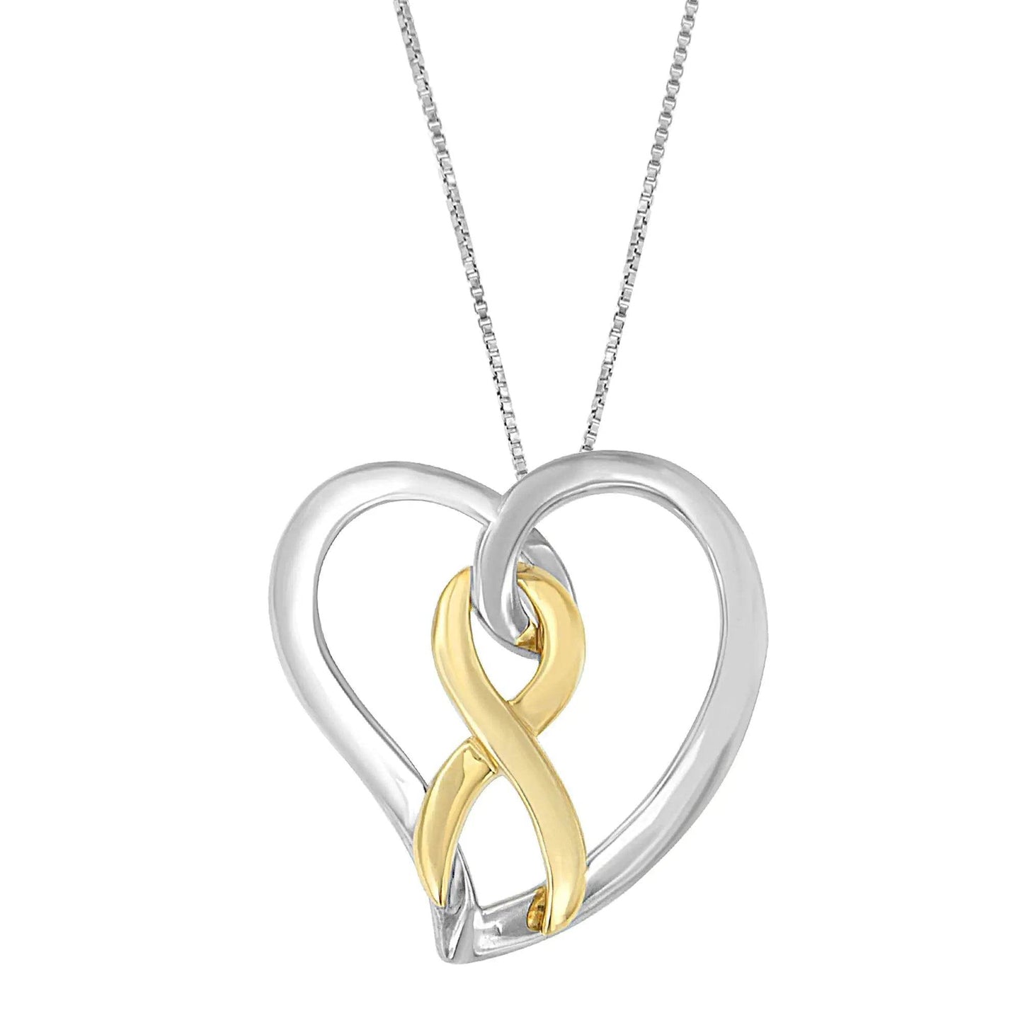 14K Gold & Silver Love Knot Pendant - EveryRetailNeed.Com