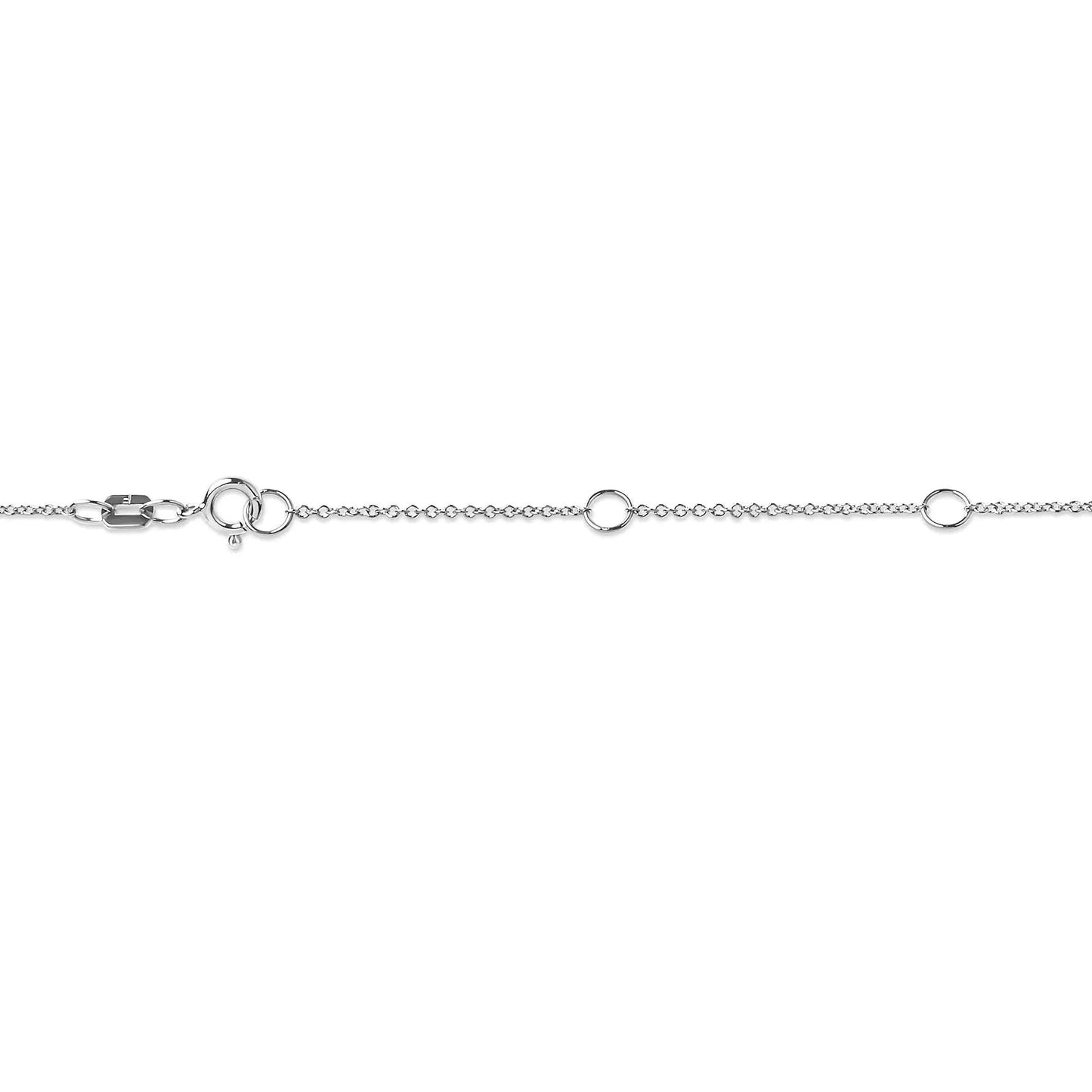 10K White Gold Bezel Diamond Solitaire Pendant Necklace - EveryRetailNeed.Com