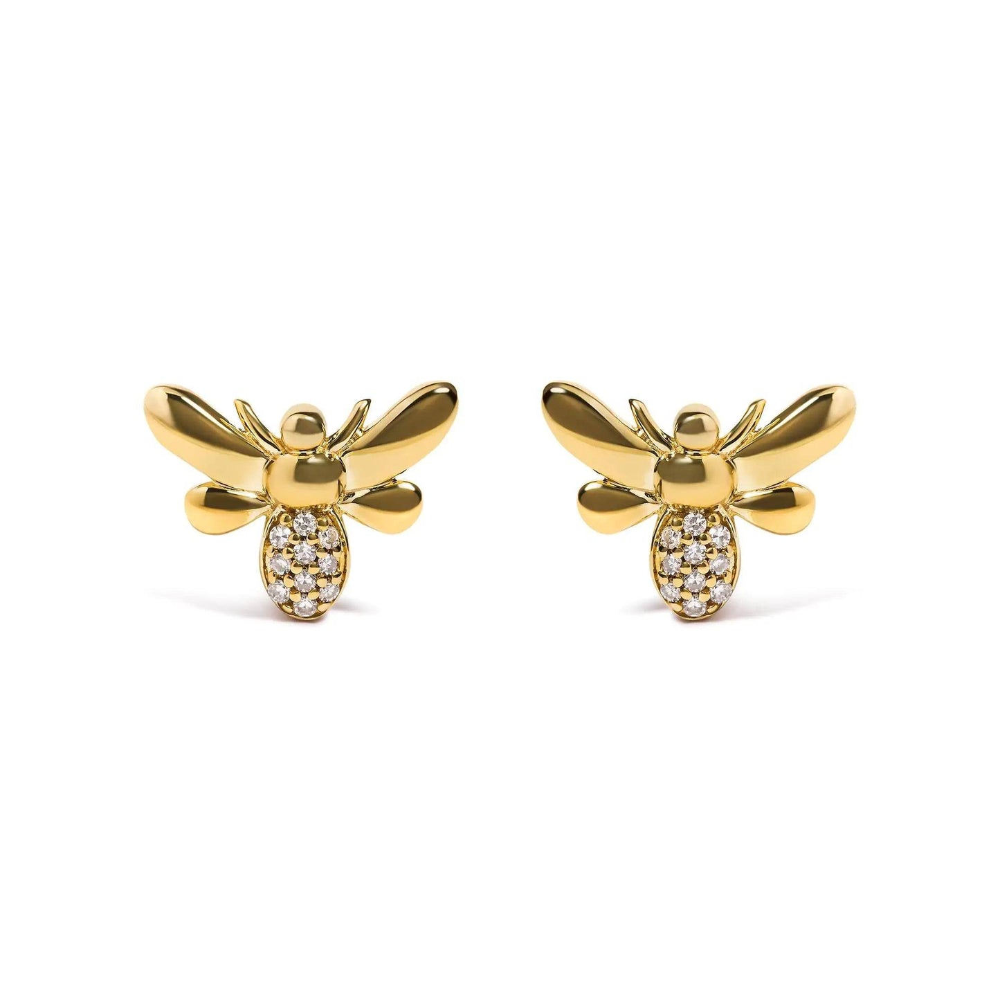 Gold Bumble Bee Diamond Studs - EveryRetailNeed.Com
