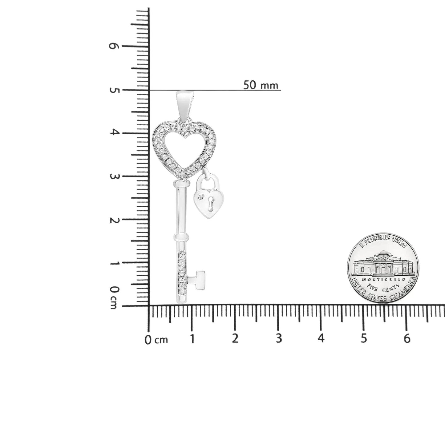 Sterling Silver Diamond Heart Lock Necklace - EveryRetailNeed.Com