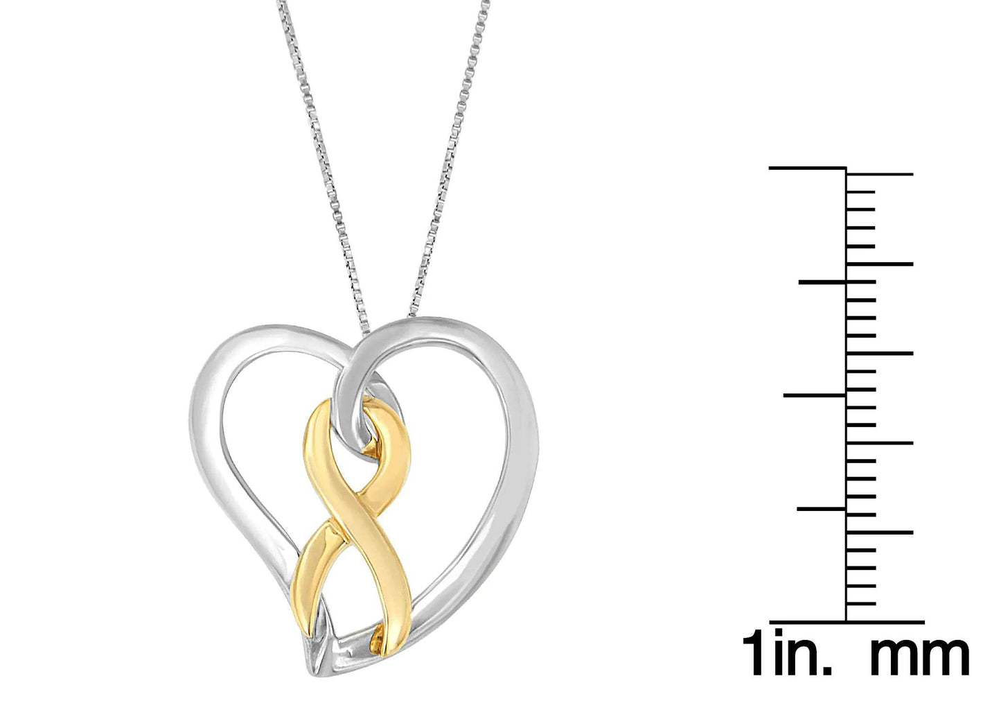 14K Gold & Silver Love Knot Pendant - EveryRetailNeed.Com