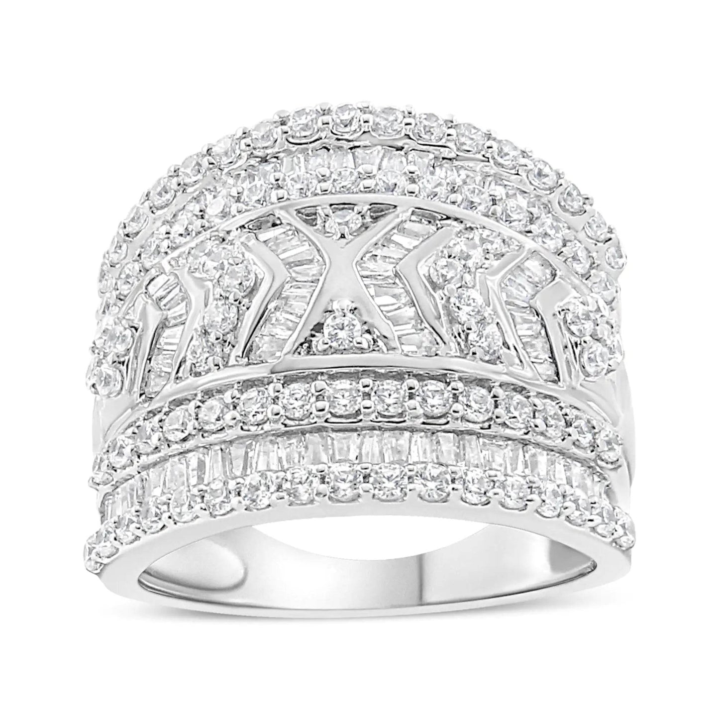 Sterling Silver 2.0ct Diamond Multi-Row Band - EveryRetailNeed.Com
