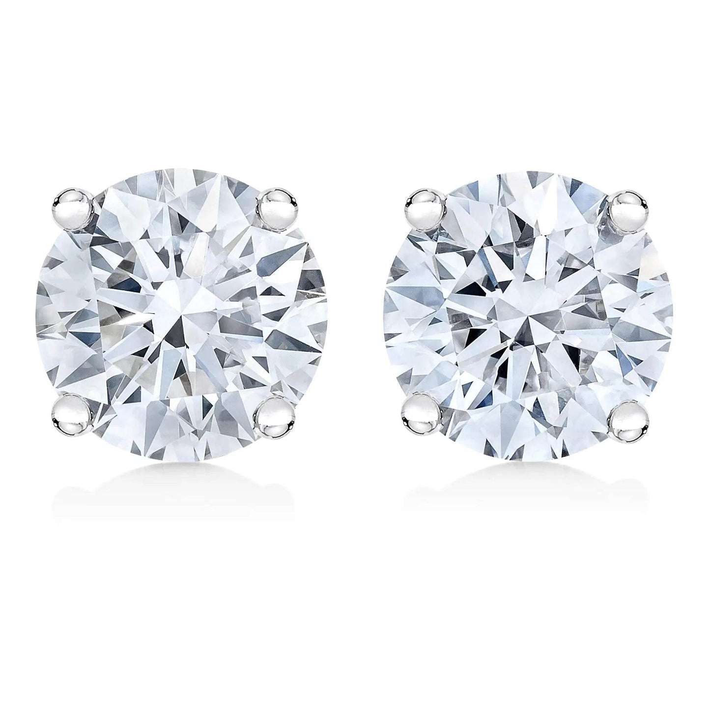 AGS Certified 14K White Gold 1.0 Cttw Diamond Solitaire Stud Earrings - EveryRetailNeed.Com