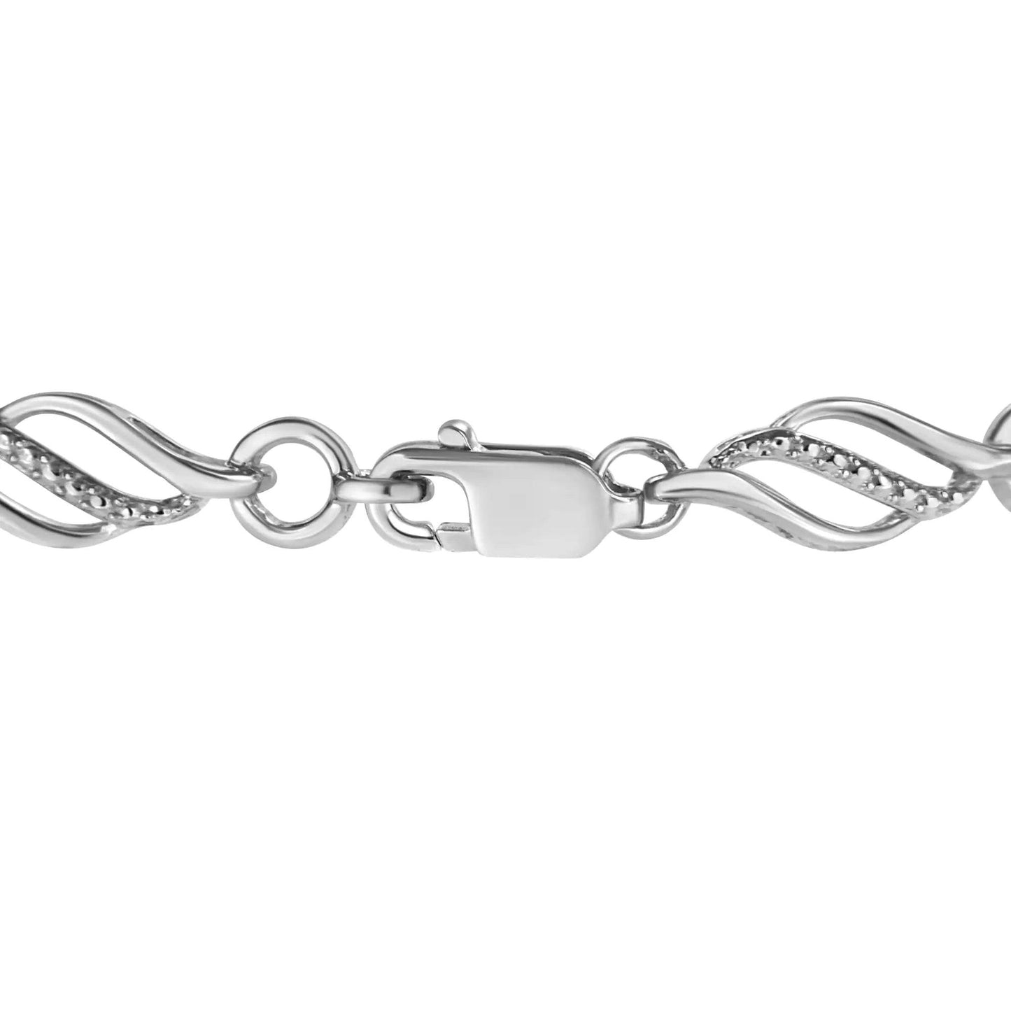 .925 Sterling Silver Diamond Accent Triple Weave Link Bracelet (I-J Color, I3 Clarity) - 7.25 Inch - EveryRetailNeed.Com