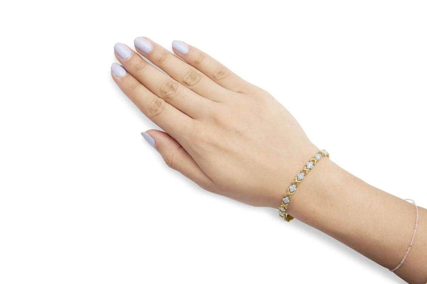 10K Yellow Gold Diamond Floral Cluster Bracelet - EveryRetailNeed.Com