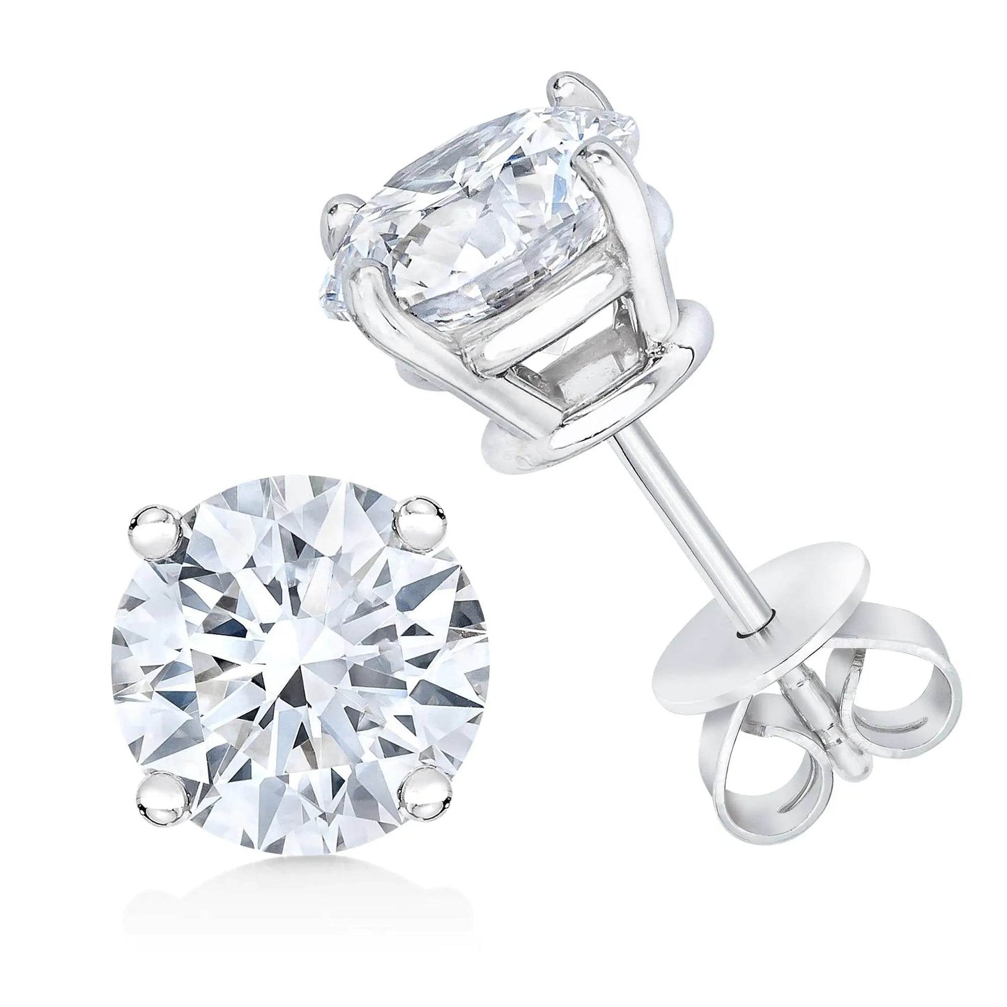 AGS Certified 14K White Gold 1.0 Cttw Diamond Solitaire Stud Earrings - EveryRetailNeed.Com