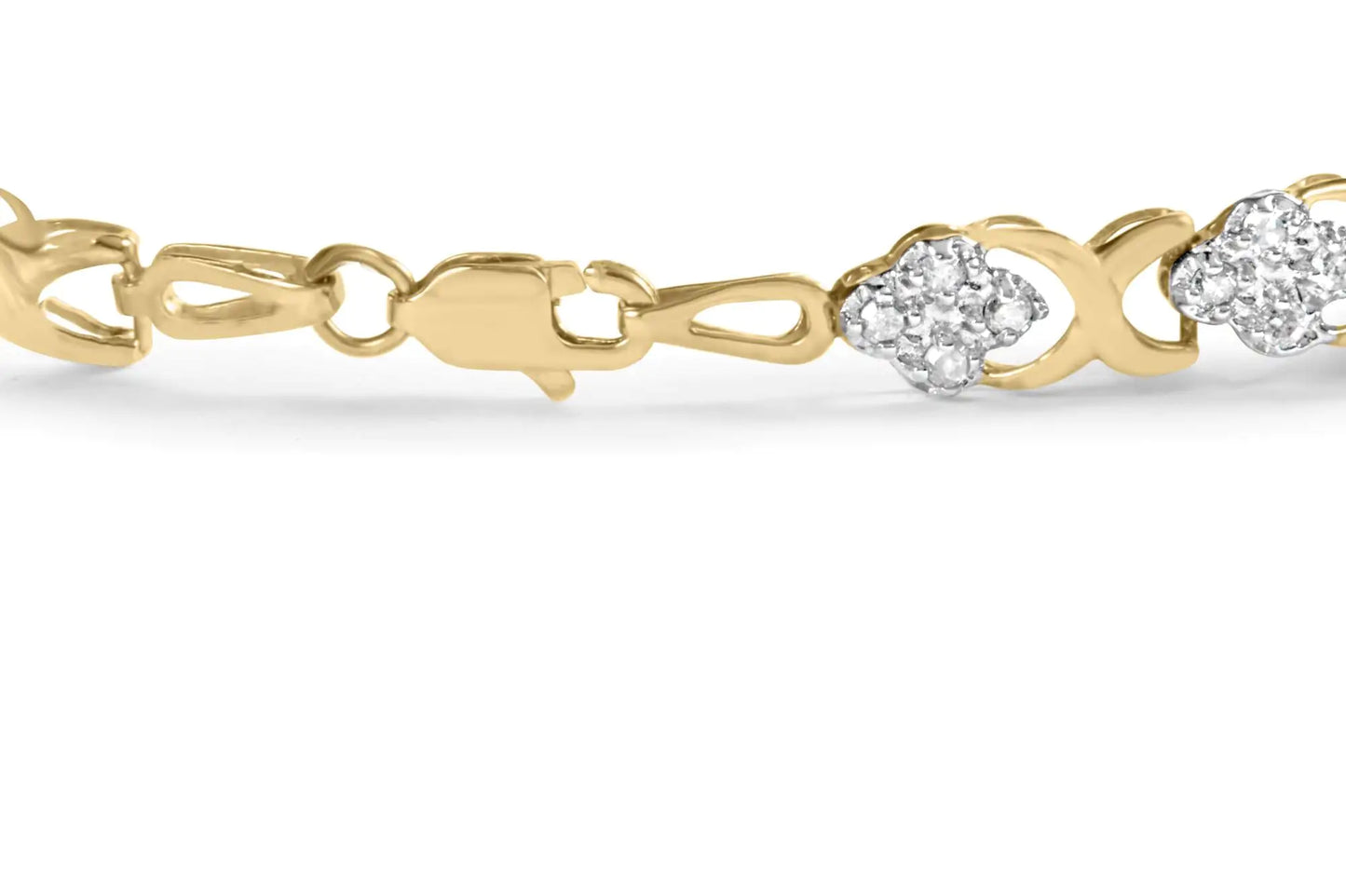 10K Yellow Gold Diamond Floral Cluster Bracelet