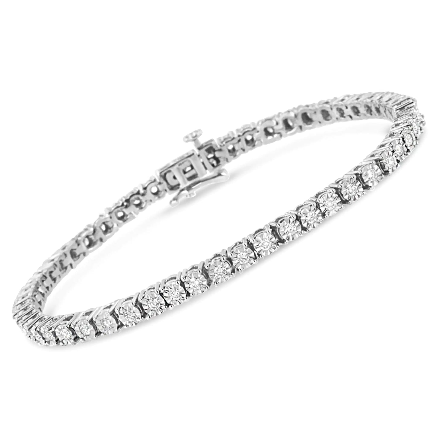 Sterling Silver Lab Diamond Tennis Bracelet 7.25"