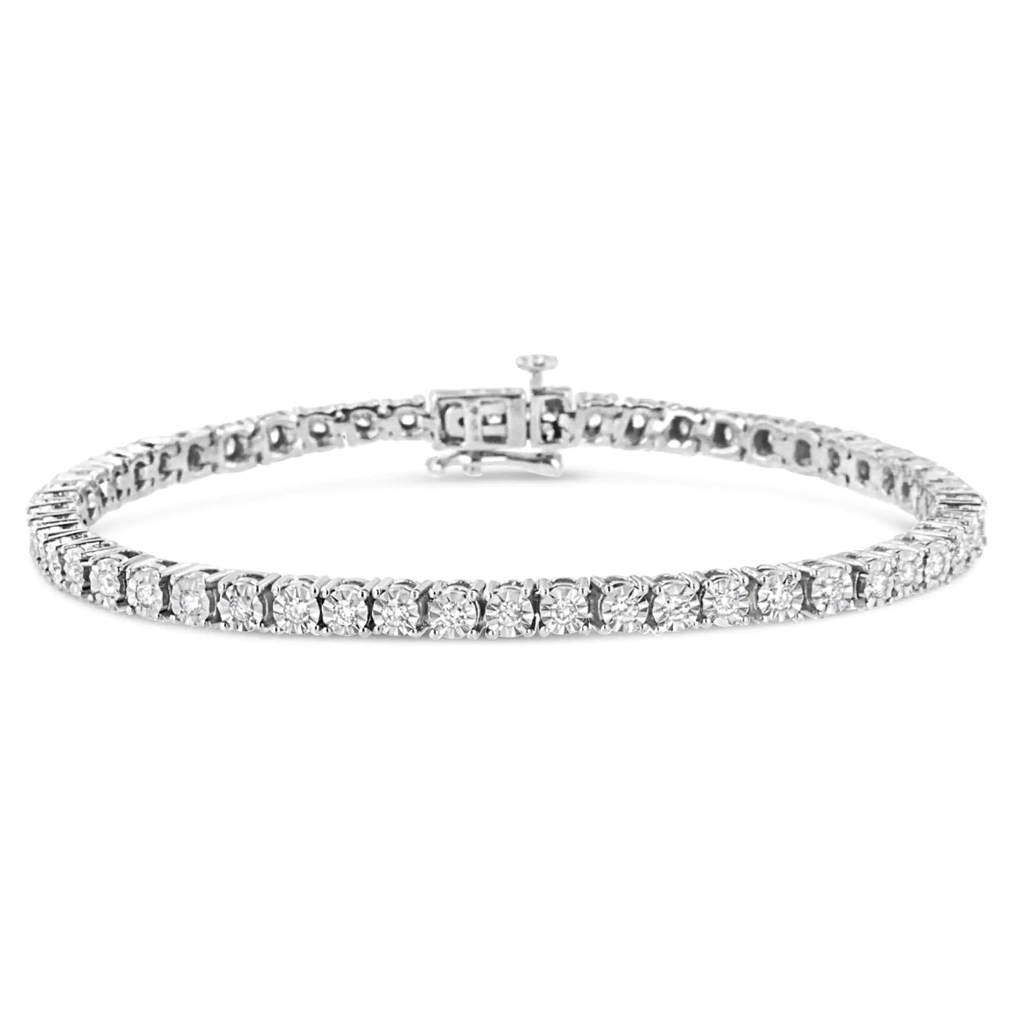 Sterling Silver Lab Diamond Tennis Bracelet 7.25"